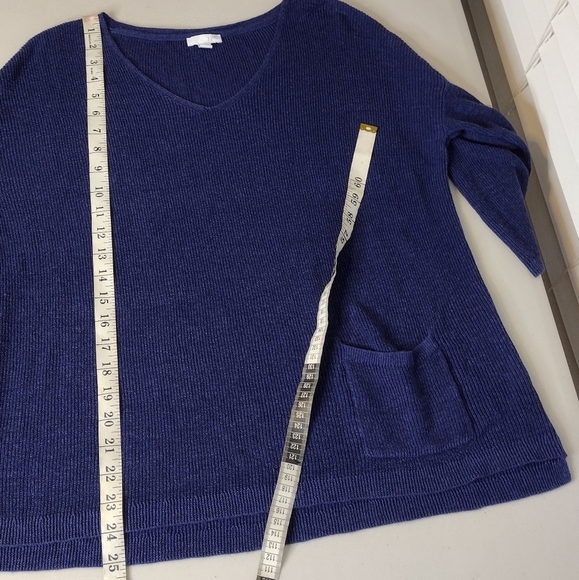 J. Jill Linen Blend Knit Lagenlook Women's V-Neck Sweater - Picture 11 of 13